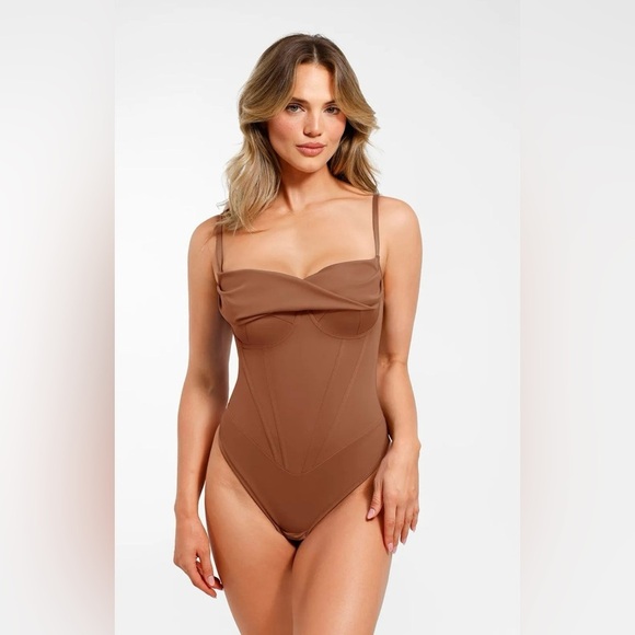 Popilush Tops - Popilush Shapewear Draped Bust Hourglass Corset Bodysuit